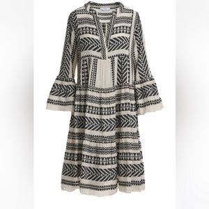 Devotion Twins Ella Midi Dress Black Off-White EUC Size Medium